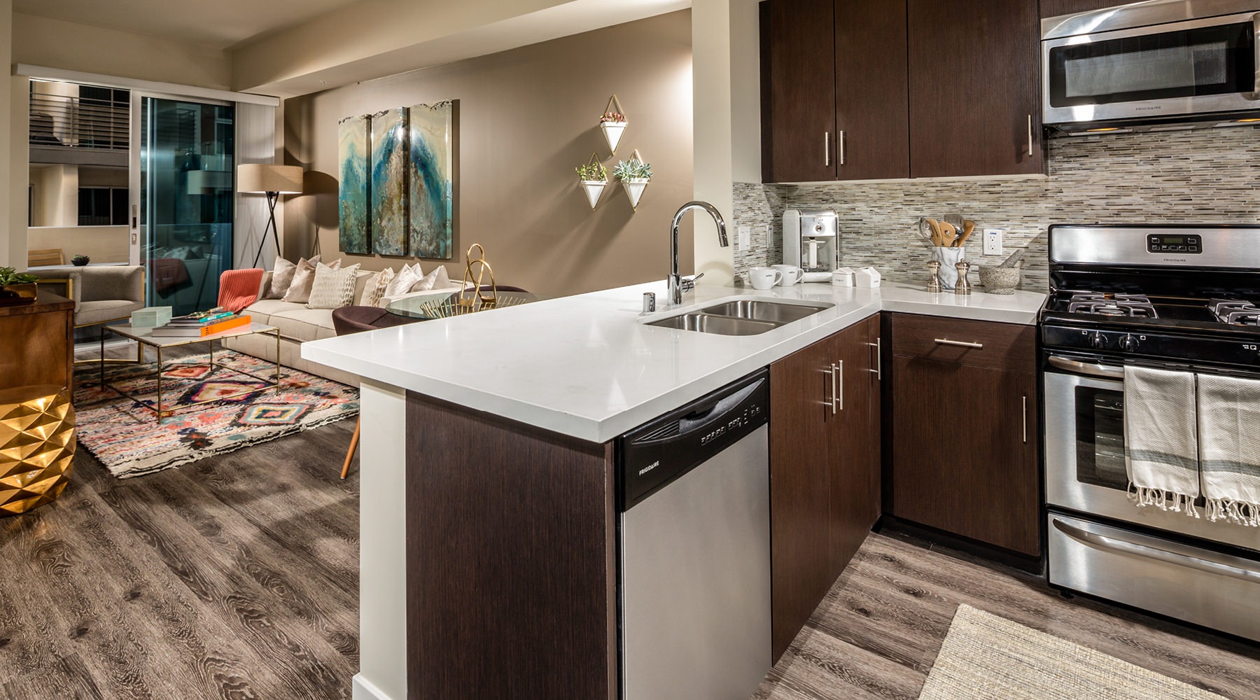 Open space living area with natural lighting